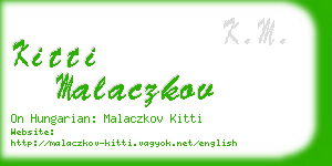 kitti malaczkov business card